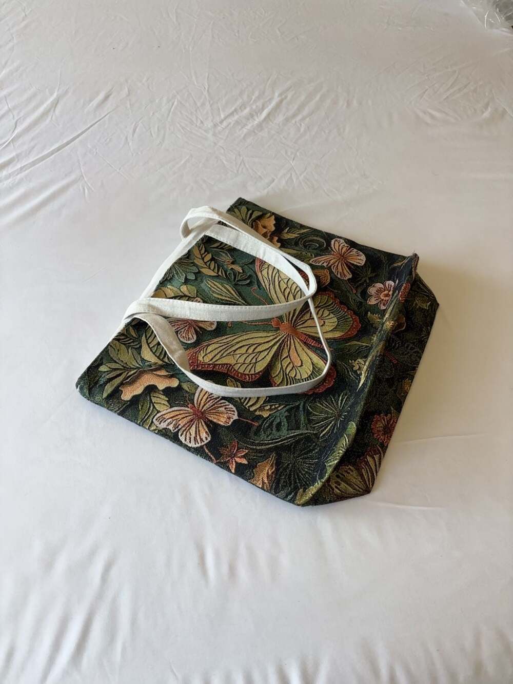 Butterfly Floral Tapestry Tote Bag - Picture 9 of 9